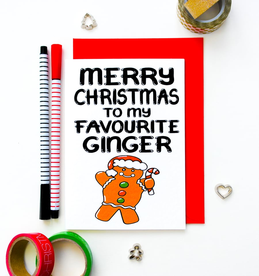 Funny Christmas Card To My Favourite Ginger Christmas Card for Red Heads