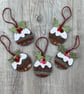  Christmas Pudding Wool Hanging Decoration  - Image 1