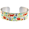 Cuff bracelet, fox lovers gift, women's bangle, nature jewellery - C06
