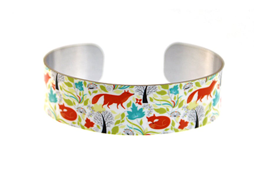 Fox jewellery cuff bracelet. Gifts for fox lovers. C06