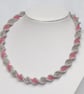Pink and Silver Spiral Rope Necklace - Image 3