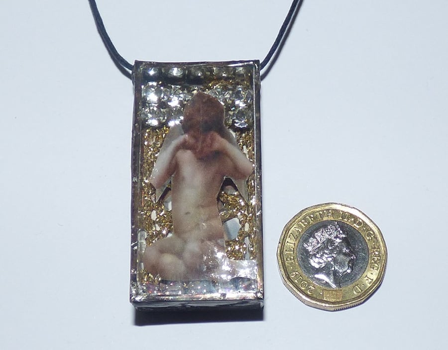 Angel Necklace shadow box Angel pendant 