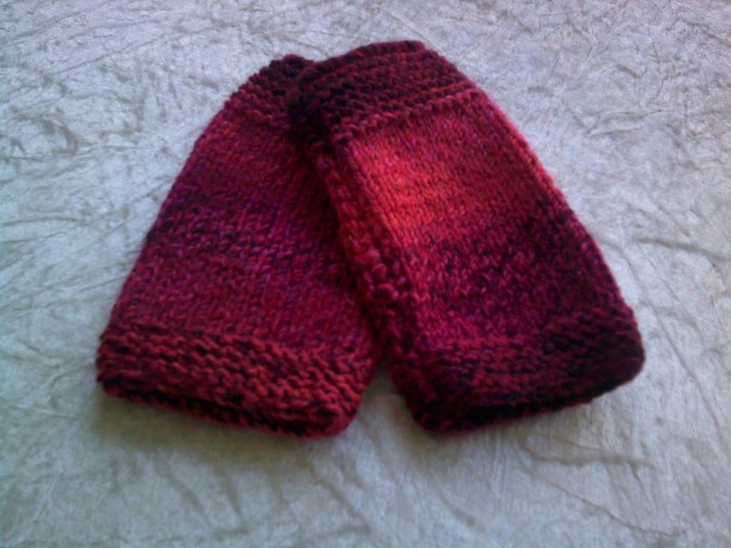 Chunky red Wrist Warmers