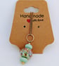 Soft Green Lampwork Glass Pendant Necklace on 18" Gold Tone Chain - Image 6