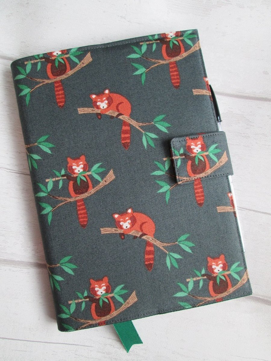 A5 Red Panda Reusable Notebook Cover