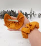 Mustard yellow satin scrunchie and clip on bow set, free UK delivery.   - Image 2