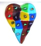 Rainbow Patchwork Heart in Box Frame Fused Glass Picture 007 - Image 4