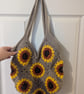 Sunflower Crochet bag, granny square bag - Image 5