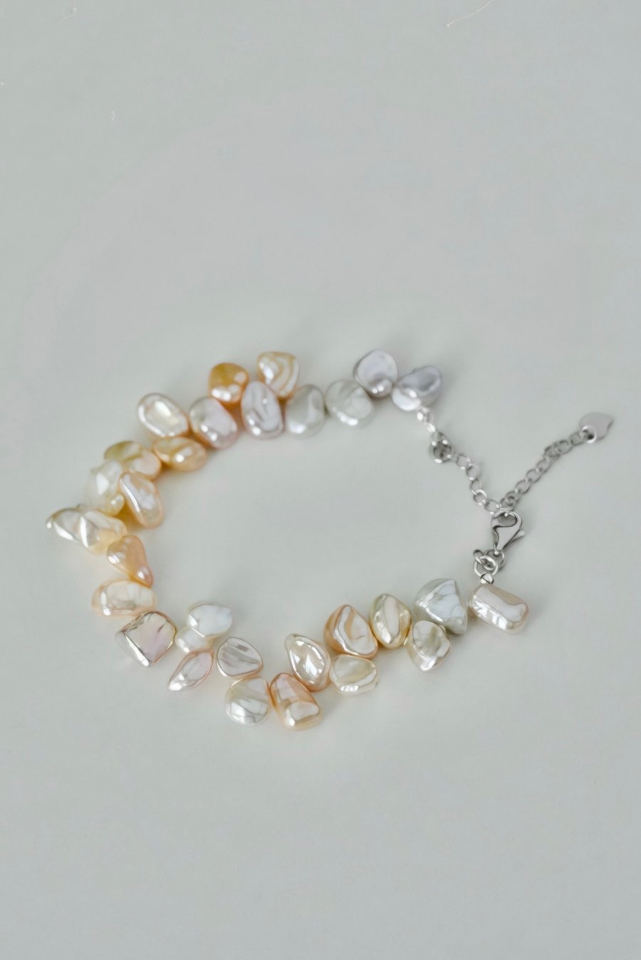 Keshi Freshwater Pearl Sterling Silver Bracelet