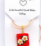 Polymer Clay Red Floral Book Pendant - Image 6