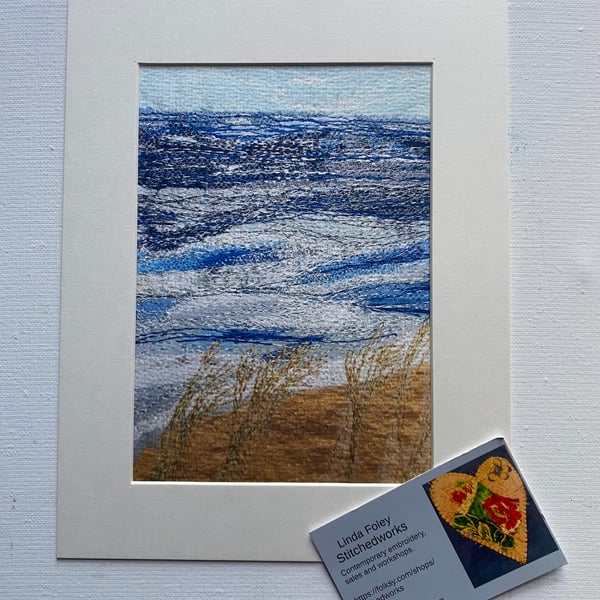 Rolling seascape, original art print ready to frame 