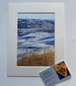Rolling seascape, original art print ready to frame 