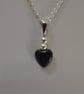 Valentine’s Gift - Black onyx heart pendant on sterling silver chain - Image 2