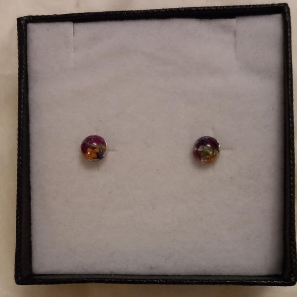 Sterling silver 5mm stud earrings,Dried flower studs,Tiny studs for kids childre