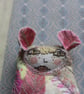Petal, original printed and embroidered textile brooch - Image 6
