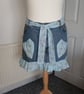 Mini denim apron with ruffle 