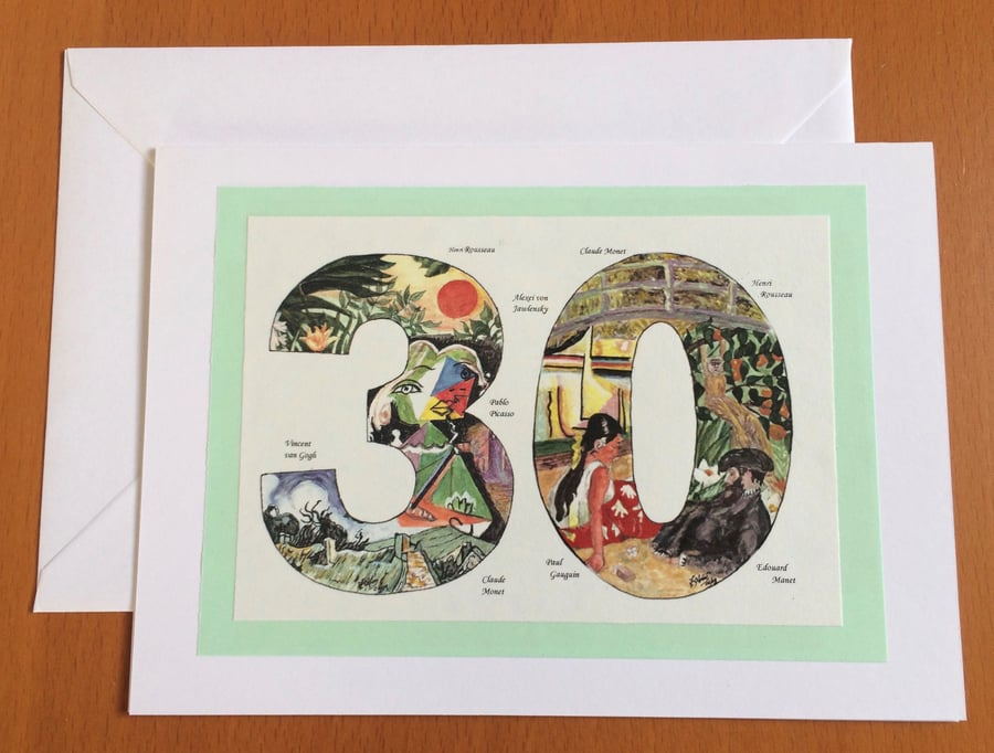 Unique art masters numbers birthday or anniversary card