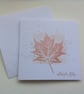 GREETINGS cards , notecards, (pack of 3 diff shades )  'Leaf Fall' . Maple. - Image 2