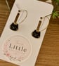Black Cat Face Hoop Earrings, Enamel Charms, Handmade Jewellery  - Image 6