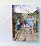 Blank A5 greetings card, Polruan Cornwall, from original watercolour painting.  - Image 1