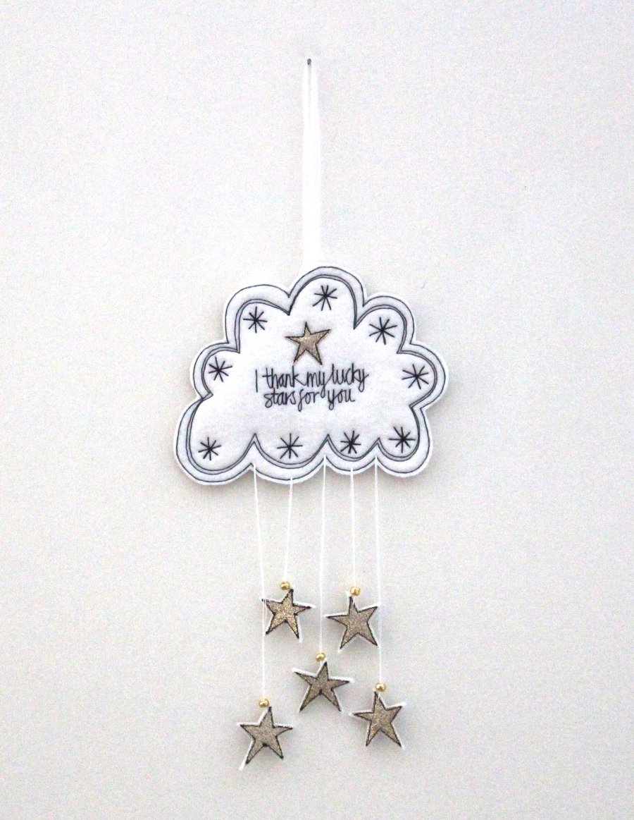 'I thank my lucky stars for you' - Hanging Decoration