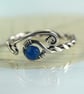 Sterling Silver Twist Ring with Blue Jade Bead - Unique Viking Jewellery - Image 10