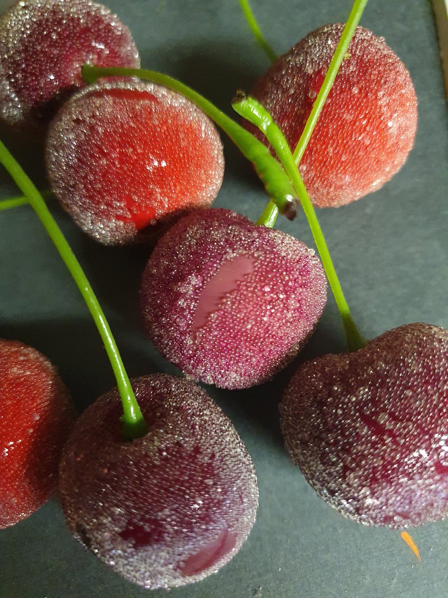 Frosted decorative cherries - pack of 12 - easter wreath