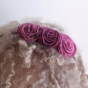 Flower hair band: pink art deco roses