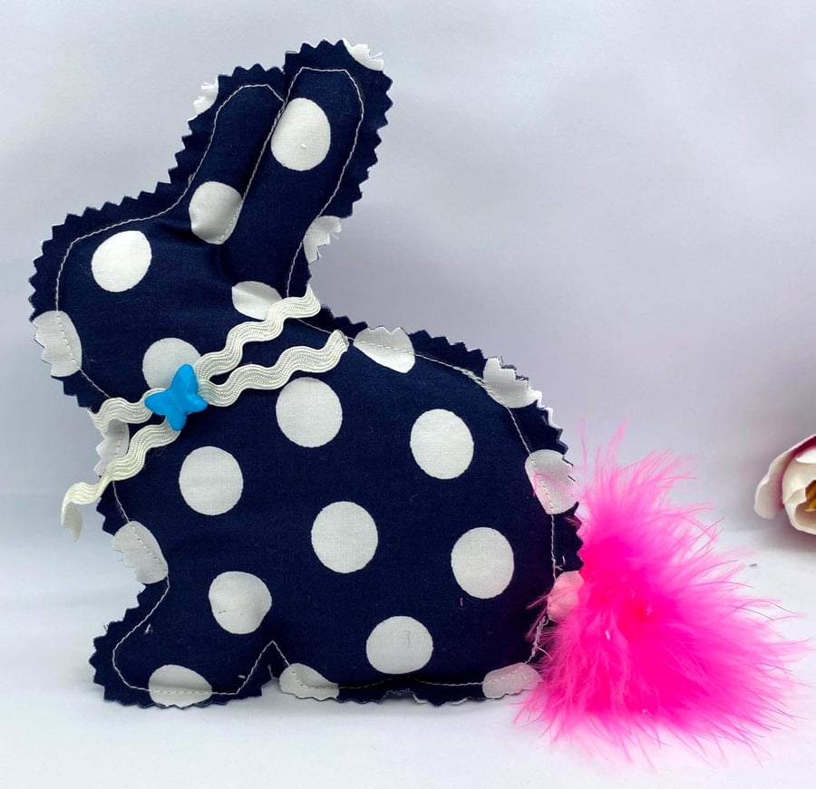 Handmade Easter Decoration Set – Navy Bunny, Duck & Butterfly 4 Piece