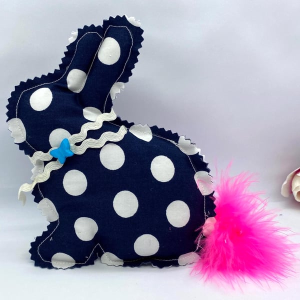Handmade Easter Decoration Set – Navy Bunny, Duck & Butterfly 4 Piece