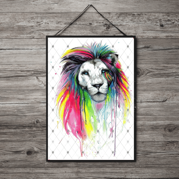 Lion A4 Print, Lion Custom Print, Personalised Wall Art, Custom Lion Picture