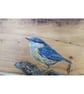 Original Nuthatch painting on reclaimed and repurposed wood - Image 1