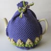  Tea cosie tea cosy - purple with bobbly flowers