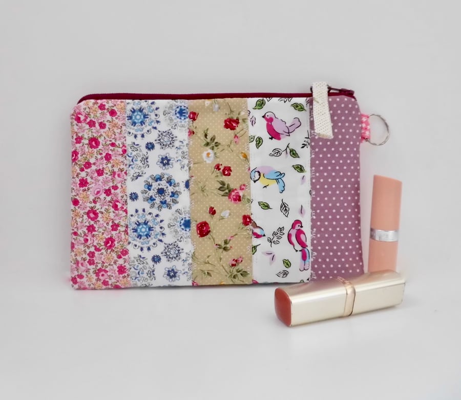 SOLD Patchwork make up bag pretty fabrics