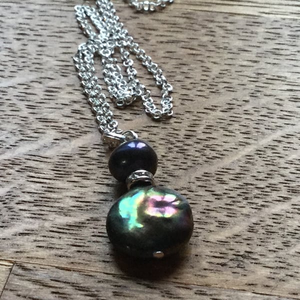 SALE - Freshwater pearl pendant on silver chain