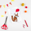 Greetings card 'Foxes party' A6 Digitally printed