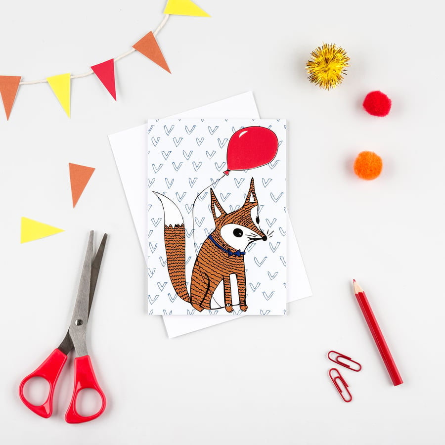 Greetings card 'Foxes party' A6 Digitally printed