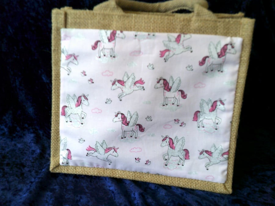 Small Unicorns Small Jute Bag