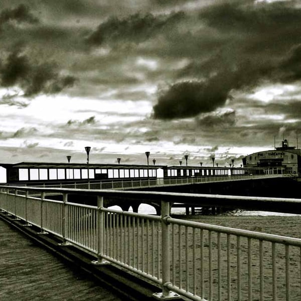 Bournemouth Pier And Beach Dorset England UK 18"X12" Print