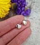 Sterling Silver Hammered Pebble Stud Earrings - JBJ3017 - Image 1