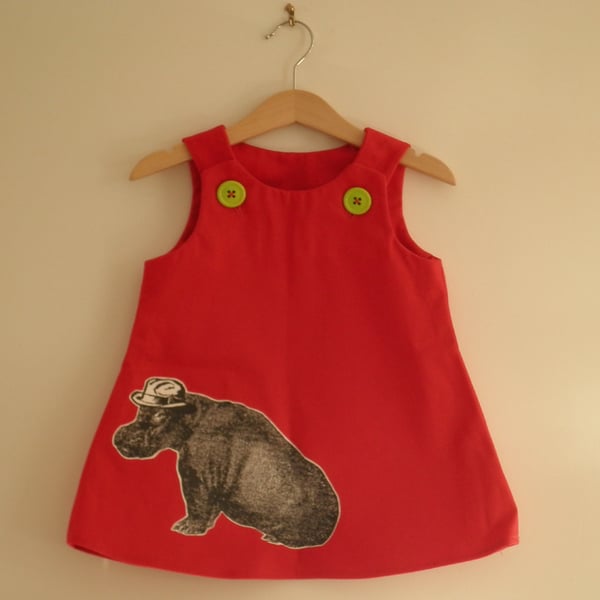 GOOD AFTERNOON MR HIPPO! dress 6 Months to 6 years. 