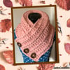 Super chunky snood with buttons. Stylish and super warm.