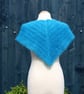 Pretty triangular lace shawl in vintage Kingfisher Blue mohair - design A516 - Image 1