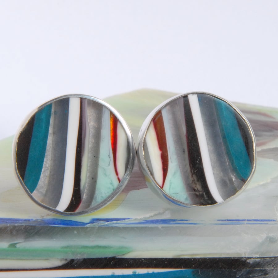 Cornish surfite cufflinks (stripe pattern)