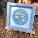 Framed Sweetpeas Botanical Plaster Casting