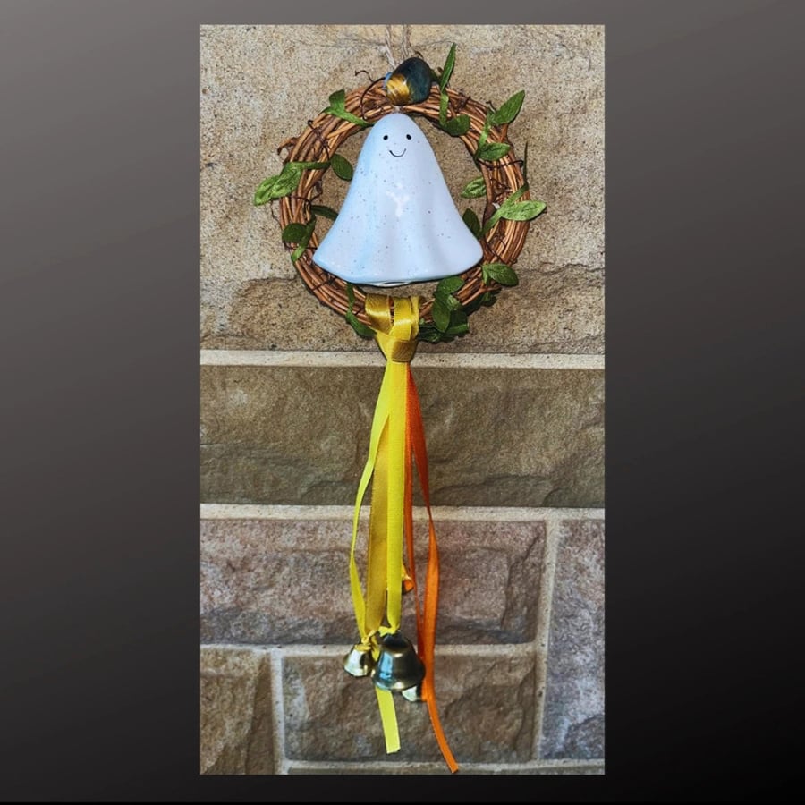 Tiger Eye Pet Ghost Witch Bells Chimes Wicccan Pagan Gothic Decor Witchy