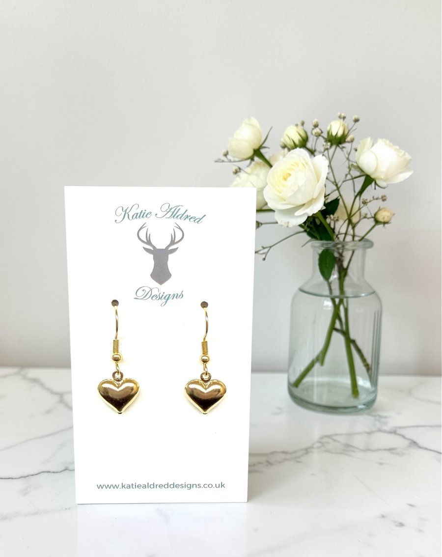 Charm Earrings - Medium Gold Heart