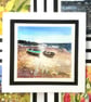 One-Off Blank Greetings Card Of Fishing Boats On A Beach. Any Occasion Notelet - Image 10