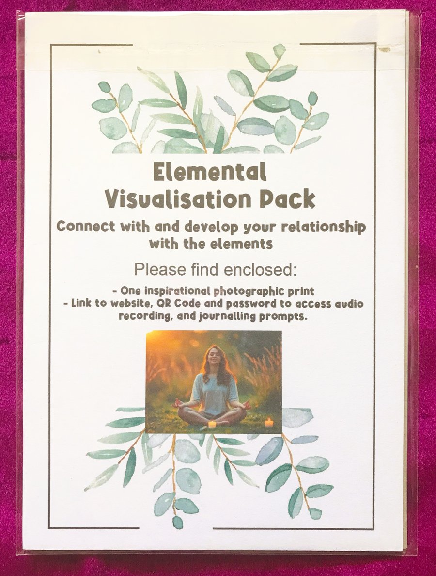 Elemental Meditation Pack, including A5 print, meditation, journalling prompts
