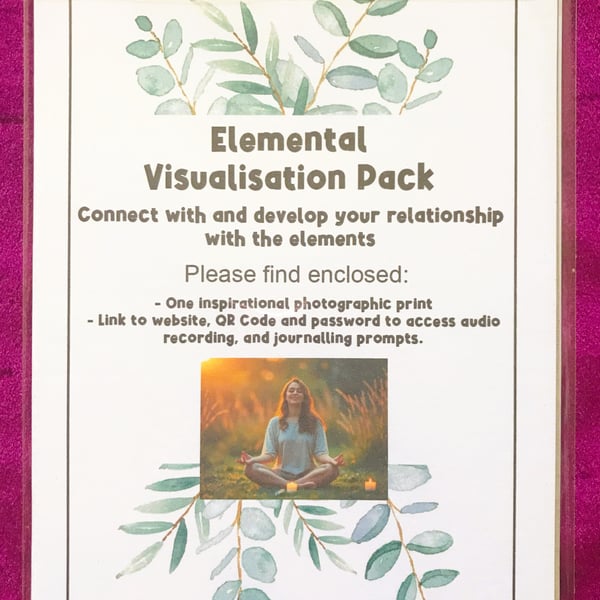 Elemental Meditation Pack, including A5 print, meditation, journalling prompts